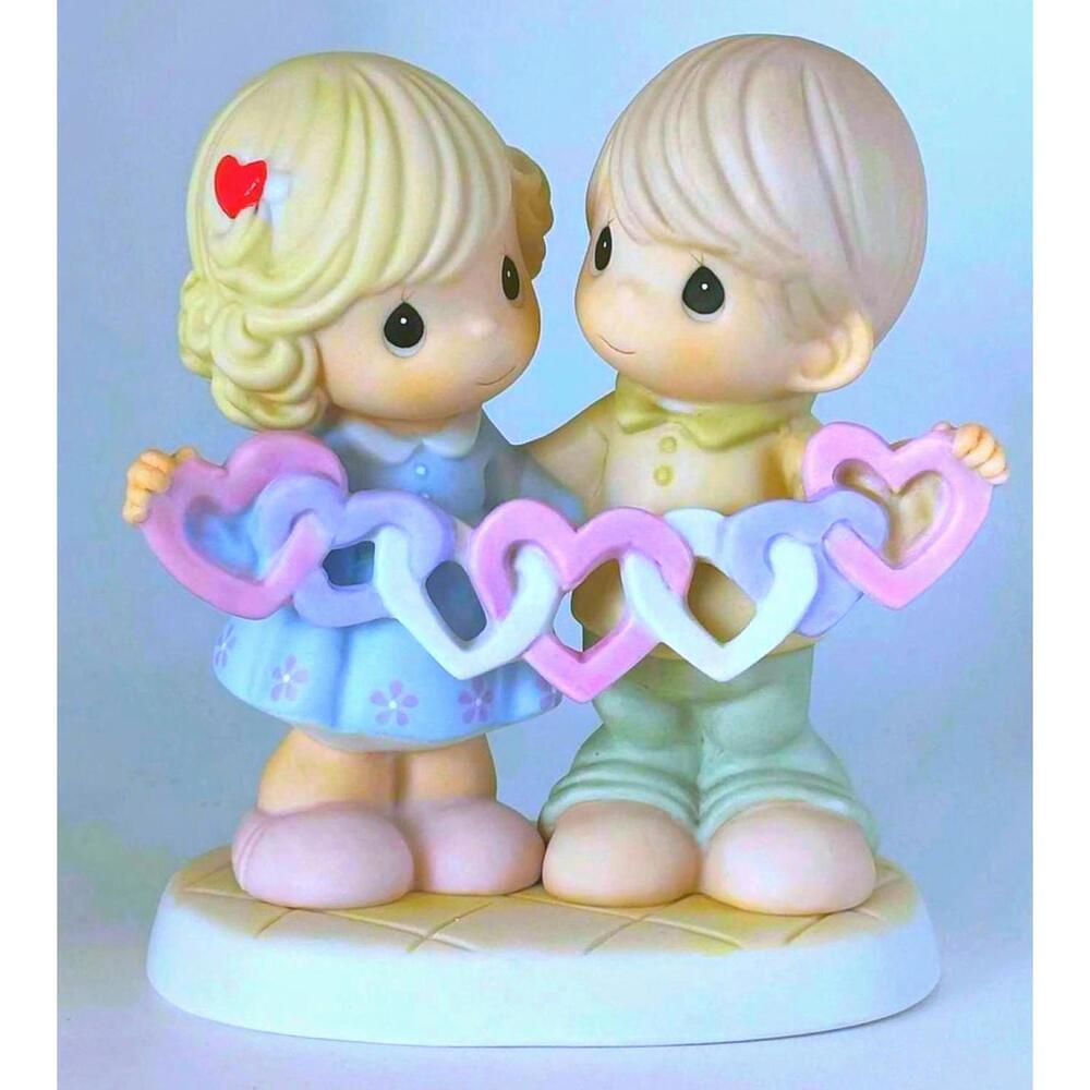 Rare Precious Moments Our Hearts Are Intertwined With Love Figurine